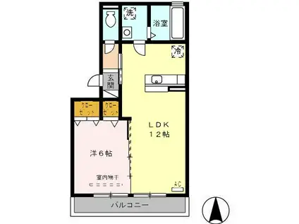 N・フレア(1LDK/2階)の間取り写真