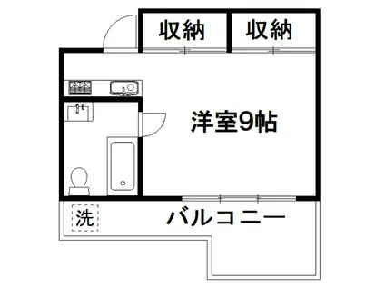 シャイン元住吉(ワンルーム/3階)の間取り写真