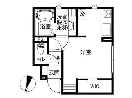 FOORIN(ワンルーム/1階)の間取り写真