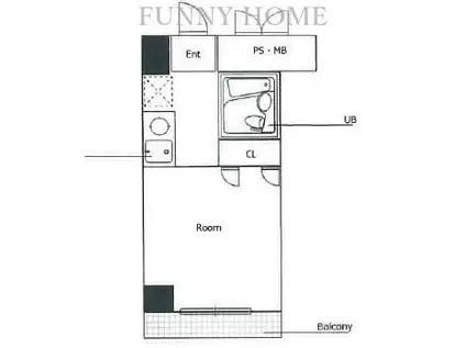 スカイコート世田谷第4(ワンルーム/4階)の間取り写真