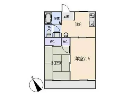 グリーンハイツA(2DK/2階)の間取り写真