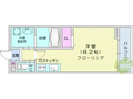 RS RESIDENCE(ワンルーム/2階)の間取り写真