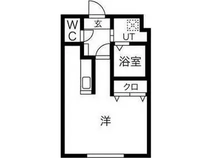 アマン恵庭(1K/3階)の間取り写真