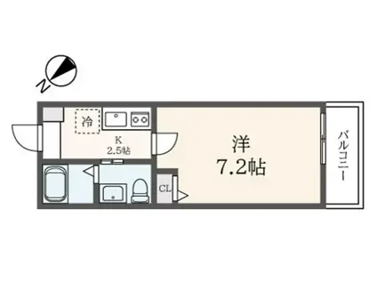 ラ・シャンス旭町(1K/1階)の間取り写真