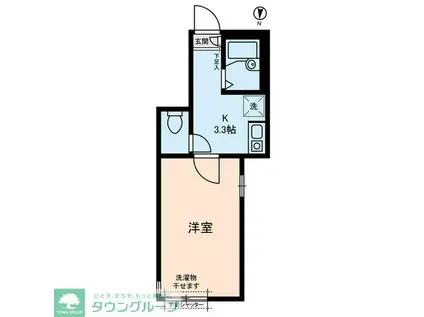 ガーデンスクエア笹塚(1K/1階)の間取り写真