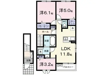 アンシャンテ(3LDK/2階)の間取り写真