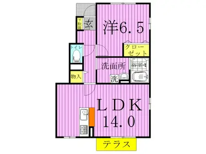 フェルミエ(1LDK/1階)の間取り写真