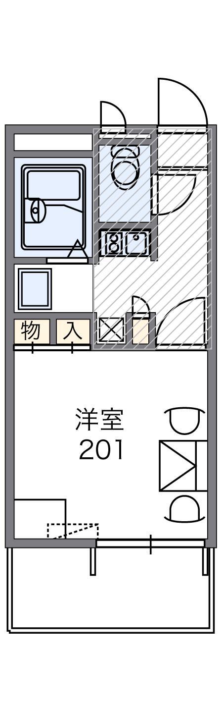 レオパレス渚(1K/4階)の間取り写真