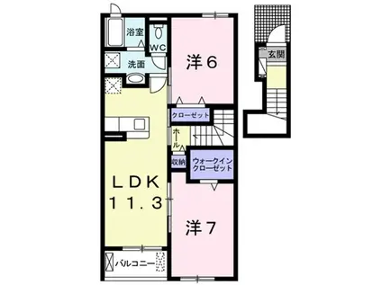 エクセレントハウス(2LDK/2階)の間取り写真