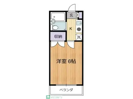 グリーンハイツ(1K/1階)の間取り写真