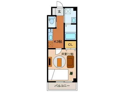ＪＲ東海道本線 新居町駅 車で5分 3階建 築18年(1K/2階)の間取り写真