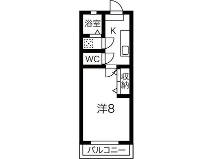 エールII(1K/1階)の間取り写真