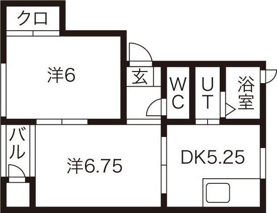 サンフラワー幸(2DK/1階)の間取り写真