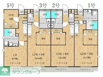 シャウエン本庄(1LDK/2階)の間取り写真