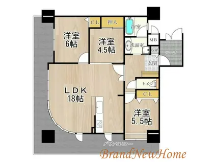 フェニックス堺東(3LDK/8階)の間取り写真