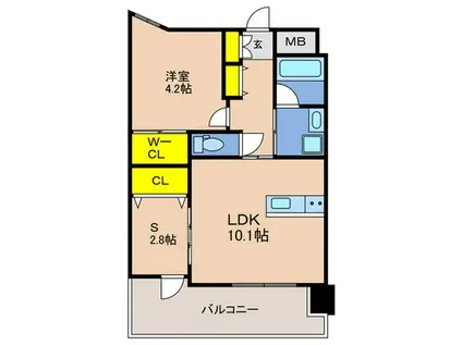 GENOVIA神戸新開地駅前(1SLDK/12階)の間取り写真
