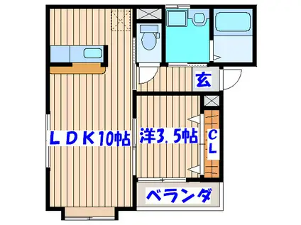 グラシア(1LDK/1階)の間取り写真