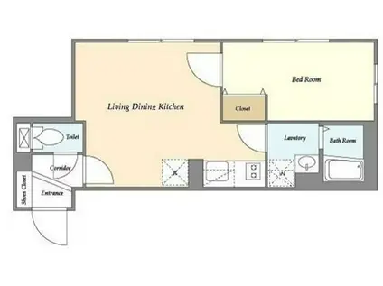 ウェルスクエアイズム下北沢ウエスト(1LDK/2階)の間取り写真