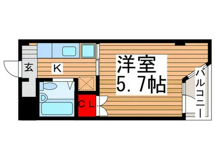 セゾンアネックス富浜(1K/3階)の間取り写真