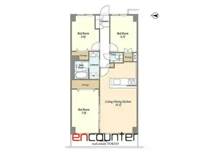 ヒルトップ・スクエアー(3LDK/9階)の間取り写真