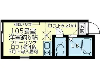 ユナイト七島スカイサンフラワー(ワンルーム/1階)の間取り写真