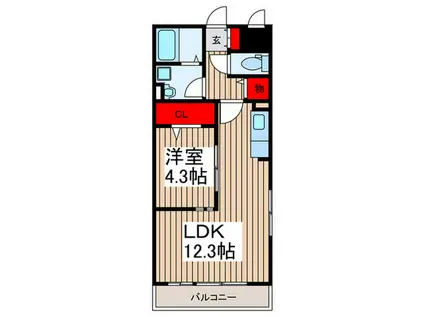 OTTS HIRO A(1LDK/2階)の間取り写真