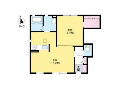 K-SUNS(1LDK/1階)の間取り写真