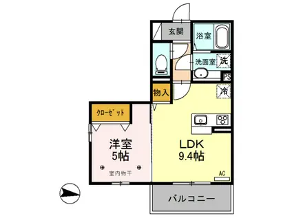 LUANAルアナ(1LDK/2階)の間取り写真