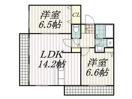 温緑町ガーデン(2LDK/3階)の間取り写真
