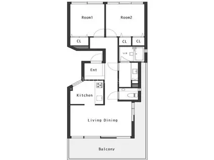 エクセラージュ神宮前(2LDK/4階)の間取り写真