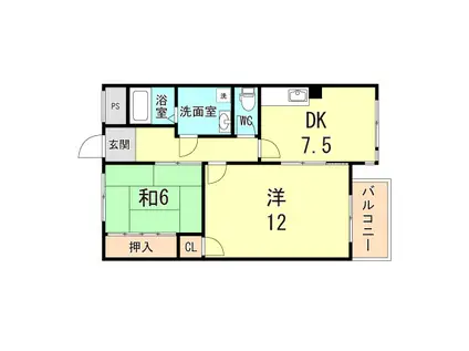 アルテメゾンII番館(3DK/1階)の間取り写真