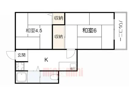 氷室ハイツ(2K/3階)の間取り写真
