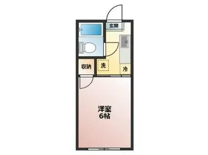 コーポリリー(ワンルーム/2階)の間取り写真