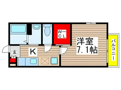 フォルモーザ轟(1K/1階)の間取り写真