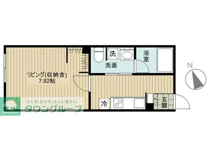 オータムコート(1K/1階)の間取り写真