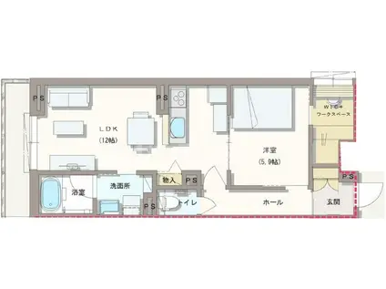 ブランソワ(1LDK/1階)の間取り写真