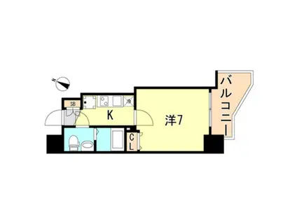 セレニテ神戸西クレア(1K/3階)の間取り写真
