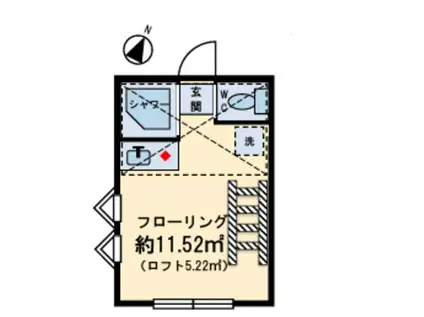 フェリスチア(ワンルーム/1階)の間取り写真