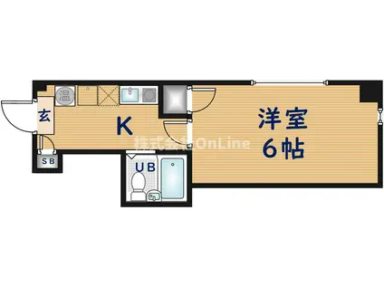 ディバージョン久宝寺(1K/3階)の間取り写真