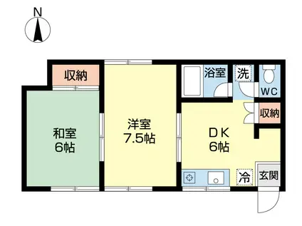 マリーハイツ(2DK/2階)の間取り写真