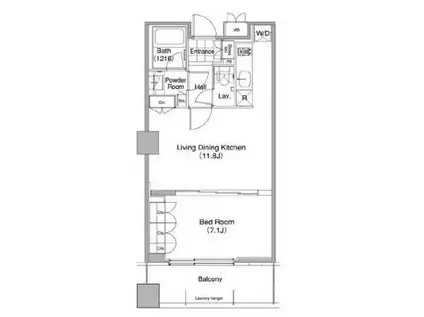 コンフォリア東池袋ウエスト(1DK/13階)の間取り写真