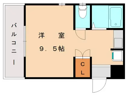 ジュネス和白丘(ワンルーム/3階)の間取り写真