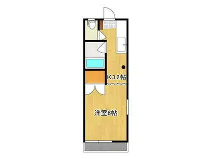 メゾンパル(ワンルーム/2階)の間取り写真