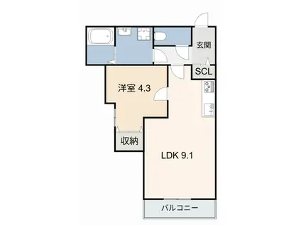 SUCCESS ONE(1LDK/1階)の間取り写真