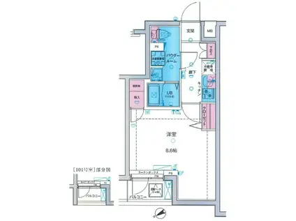 MAXIV亀戸水神GENOVIA SKYGARDEN(1K/1階)の間取り写真