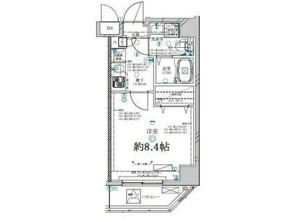 ディアレイシャス日暮里イースト(1K/5階)の間取り写真