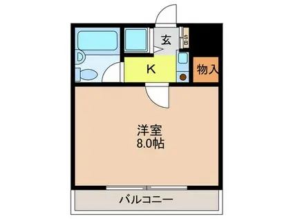 ホワイトハイツ(1K/2階)の間取り写真