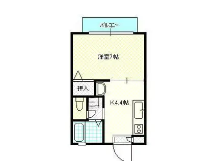 ルビーコーポ(1K/2階)の間取り写真