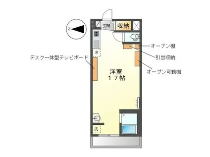 ミスティおいせ(ワンルーム/3階)の間取り写真