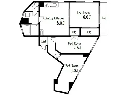 向島東田ビル(1K/2階)の間取り写真
